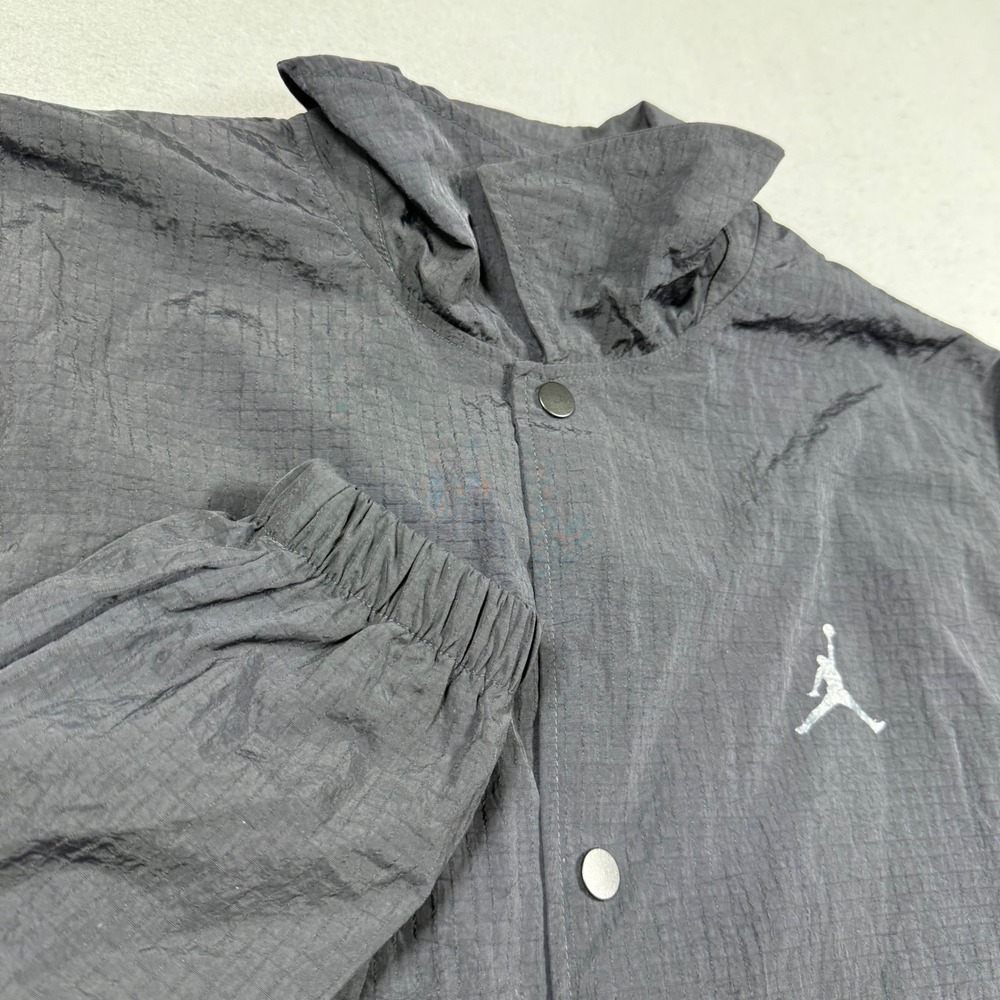 Jordan Flight Mens Coaches Jacket Black Ripstop Windbreaker Large Jumpman Logo